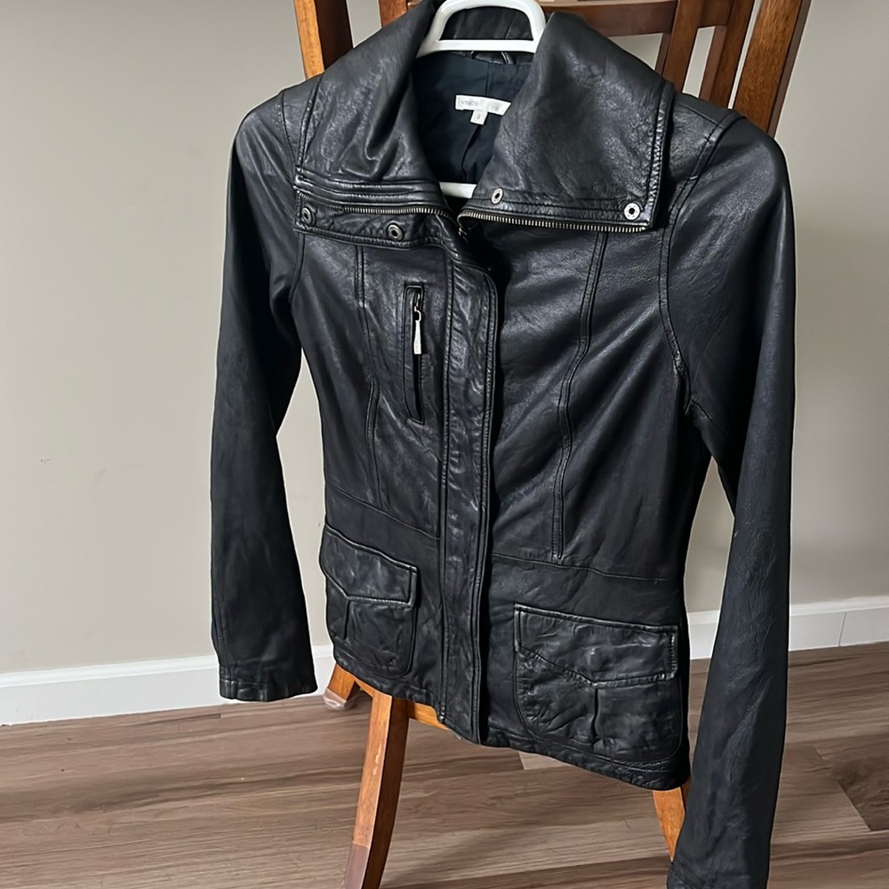 Vince leather zip jacket. Size small